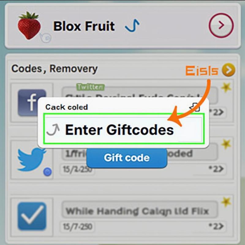 Hình ảnh minh họa cách nhập giftcode Blox Fruit mới nhất trên nền tảng Roblox