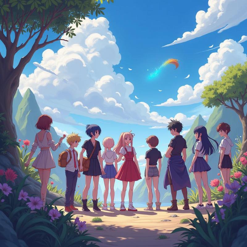 Giftcode Anime Royale: Hình ảnh giới thiệu tổng quan về thế giới và nhân vật game, minh họa các phần thưởng hấp dẫn.