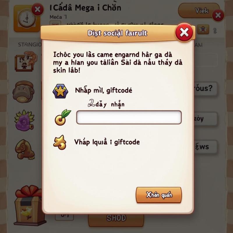 Minh họa các bước nhập giftcode Mega Đại Chiến trực tiếp trong giao diện game mobile.
